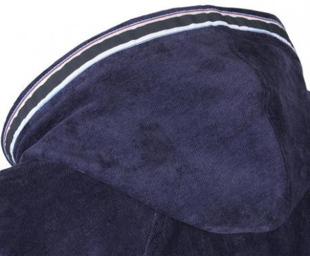 Halat de baie cu gluga Degree, textil, albastru inchis, marimea XL - Img 1