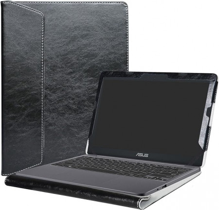 Husă de protecție Alapmk pentru laptopul HP Chromebook 11a și ASUS VivoBook /Asus Chromebook C201 C201PA, piele, negru