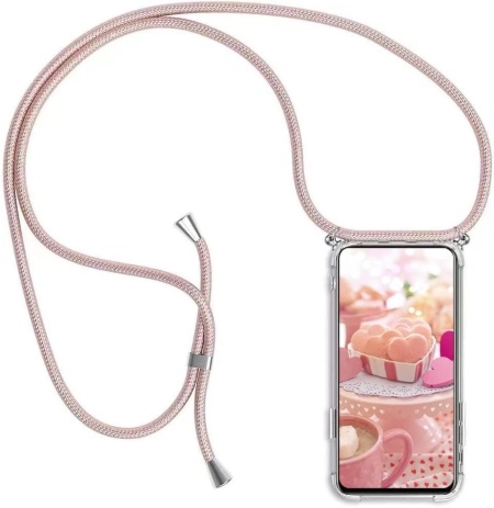 Husa de protectie cu snur pentru Samsung Galaxy S9 Yamcccse, polipropilena/TPU, roz/transparent, 5,8 inchi