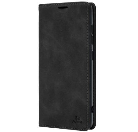 Husa de protectie flip pentru Samsung Galaxy A51 Afarer, TPU/piele PU, negru, 6,5 inchi