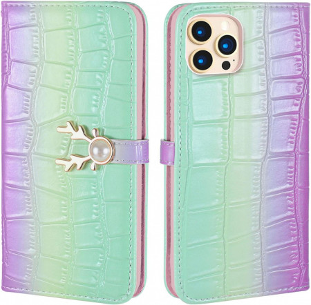 Husa de protectie pentru iPhone 13 Pro Aisenth, piele PU, multicolor, 6.1 inchi