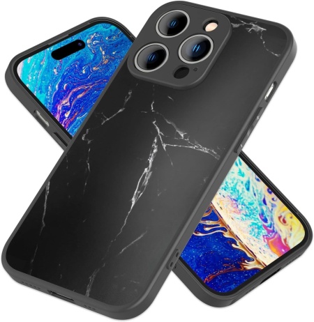 Husa de protectie pentru iPhone 14 Pro Nalia, silicon/sticla, negru, 6,1 inchi