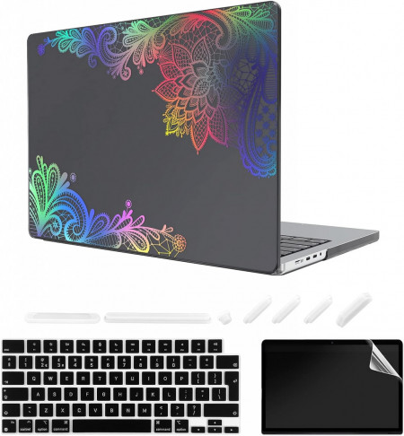 Husa de protectie pentru laptop MacBook Pro 14 TeDaWen, policarbonat, multicolor, 32.5 x 23.1 x 2.6