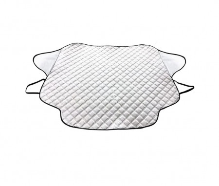 Husa de protectie pentru parbriz Tuknon, textil/folie de aluminiu, argintiu/negru, 147 x 116 cm