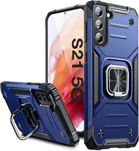 Husa de protectie pentru Samsung Galaxy S21 Vakoo, TPU, negru/albastru inchis, 6,2 inchi