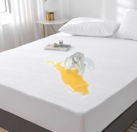 Husa impermeabila pentru saltea din frotir, dimensiunea 160×200 cm, alba