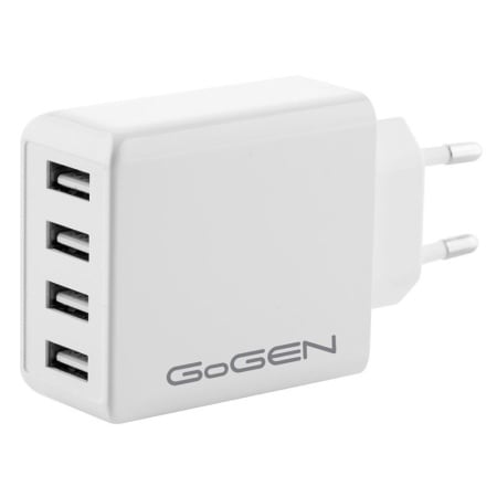 Incarcator retea GoGEN ACH400, 4 x USB 5V/6 A, 30 W, alb