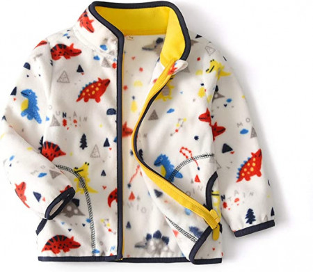Jacheta pentru copii Jiamy, poliester/lana, multicolor, 5-6 ani - Img 1