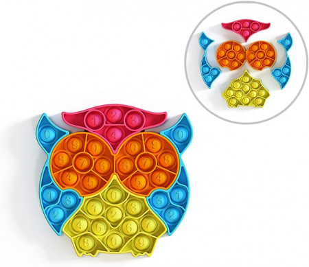 Jucarie anti-stres Pop It puzzle Colorlizard, silicon, multicolor, 15 x 15 cm - Img 1