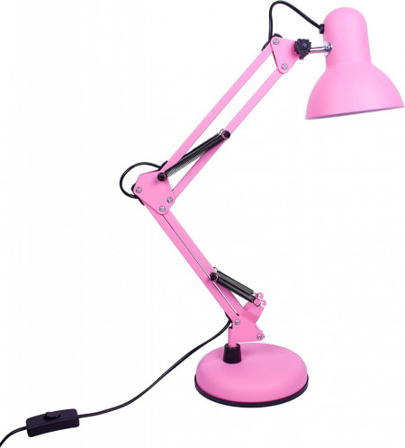 Lampa de birou cu brat articulat BEL AIR HOME, LED, metal, roz mat, 12 x 12 x 56 cm - Img 1