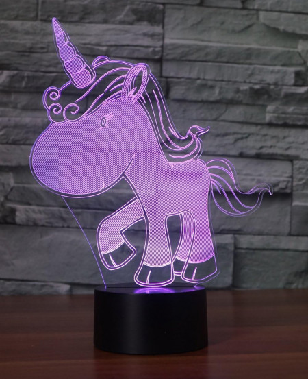 Lumina de noapte cu iluzie unicorn Nice Dream, LED/RGB, plastic, multicolor, 3D