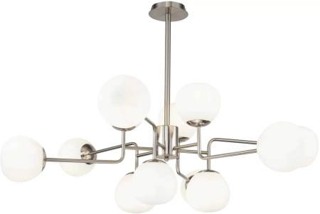 Lustra Erich, 12xE14, alb-nichel - Img 1