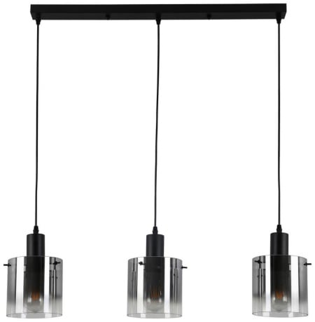 Lustra tip pendul Christiano, 3 lumini, metal/sticla, negru, 80 x 15 x 120 cm