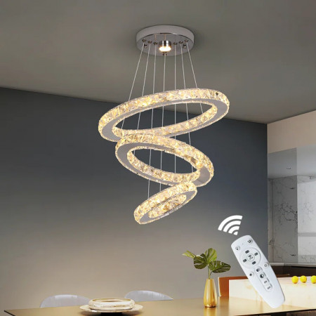Lustra tip pendul Montvale LED , metal/cristal ,trasparent, 20 x 40 x 40 cm