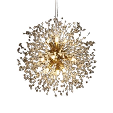 Lustra tip pendul Starburst, 9 lumini, metal/cristal, crom, 50 x 50 x 200-250 cm