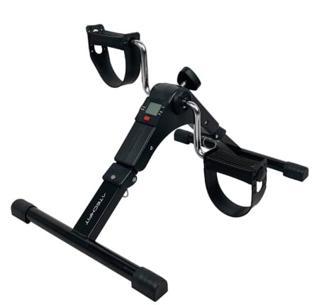 Mini bicicleta exercitii recuperare Techfit, calculator antrenament, pliabila, negru, Resigilat, Grad A