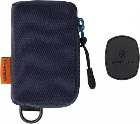 Mini portofel pentru telefon Sinjimoru, textil, albastru inchis
