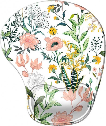 Mousepad iCasso, model floral, neopren, multicolor, 9,05 x 7,49 inci