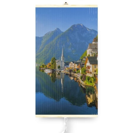 Panou radiant electric decorativ TRIO, incalzire cu infrarosu 420W/210W, model Village Hallstatt, 100 x 57 cm