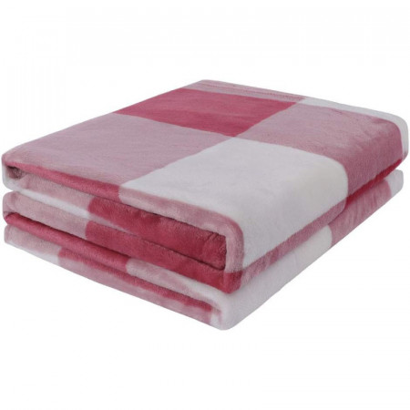 Patura pentru canapea PICCOCASA, microfibra, rosu/alb, 150 x 200 cm
