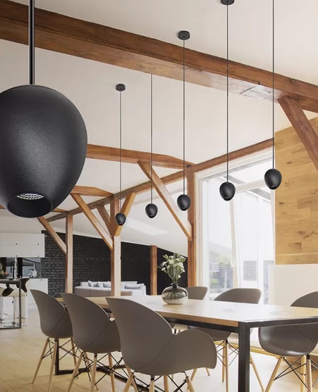Pendul LED AZzardo Ovum, 4.5W, 3000K, negru