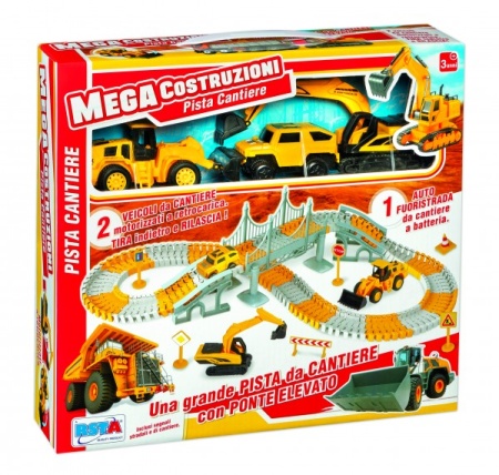 Pista circuit constructie RS Toys cu 3 vehicule incluse