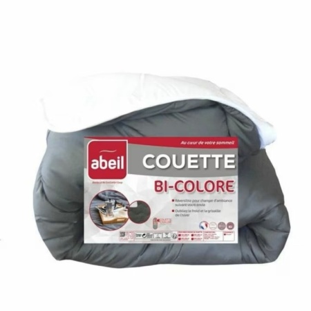 Plapuma de puf cu doua fete gri/alb 140x200 cm, resigilat