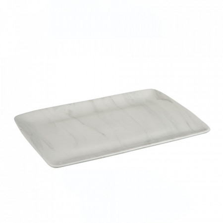Platou rectangular Table marmura, alb - Img 1