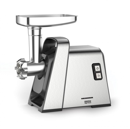 RESIGILAT – MASINA DE TOCAT HEINNER MG-Y1800X, Putere 1800W, Functie reverse, 3 site de taiere, Accesoriu de rosii si carnati, Argintiu - Img 1