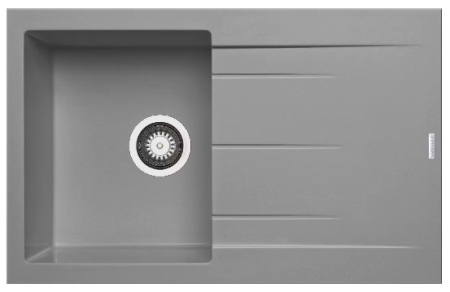 RESIGILAT - CHIUVETA PYRAMIS ALAZIA 1B 1D 79x50 IRON GREY, Granit, Reversibil, Montare pe blat, Iron grey