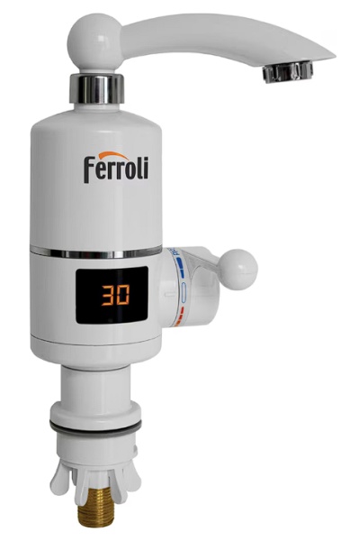 Robinet electric (instant apa calda) Ferroli Argo, afisaj LCD, 3000W, IPX 4, Resigilat, Grad A