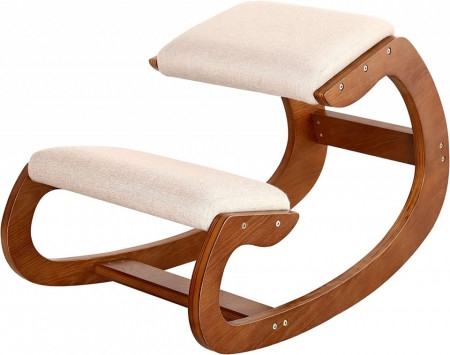 Scaun ergonomic pentru genunchi Predawn, pecan, lemn, 84 x 54 x 53 cm, 8 Kg - Img 1