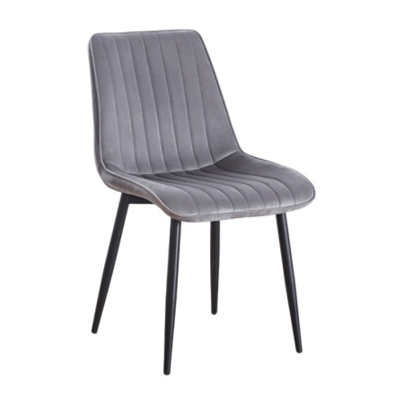 Scaun living AB176, catifea, picioare metalice, 88x47x42 cm, sarcina maxima 100 kg, gri