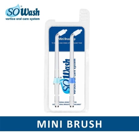 Set 2 capete So Wash Mini Brush pentru dus electric cu rezervor, curatare aparate ortodontice