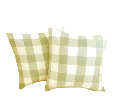Set 2 fete de perna Miklettie, bumbac, alb/verde, 40 x 40 cm