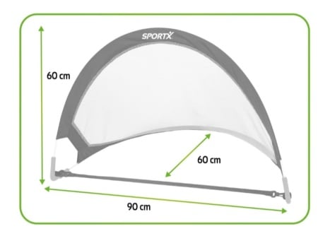 Set 2 porti de fotbal pliabile, pentru copii, in geanta depozitare - SportX