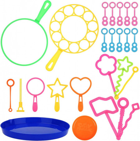 Set 22 jucarii pentru facut baloane de sapun Zerhok, plastic, multicolor