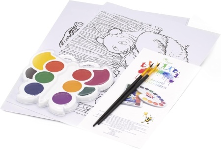 Set acuarela, 2 pensoane si 10 foi KreativKids, hartie, multicolor