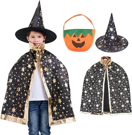 Set costum si o geanta pentru Halloween Capgoost, poliester, multicolor