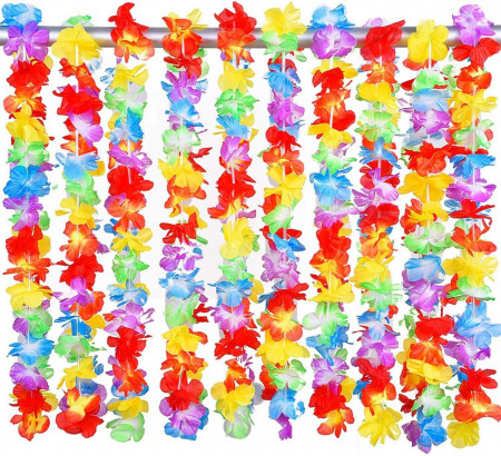 Set de 10 ghirlande hawaiene YiYaO, poliester, multicolor, 100 cm