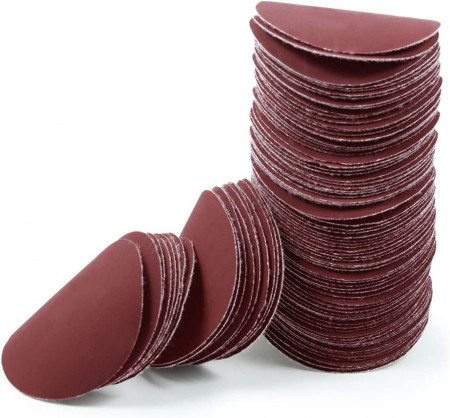 Set de 100 de discuri abrazive Leontool, oxid de aluminiu, rosu, 1500, 5,5 cm
