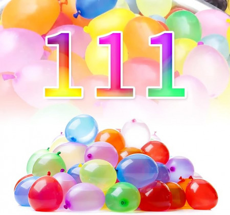 Set de 111 baloane cu apa pentru petrecere, latex, multicolor