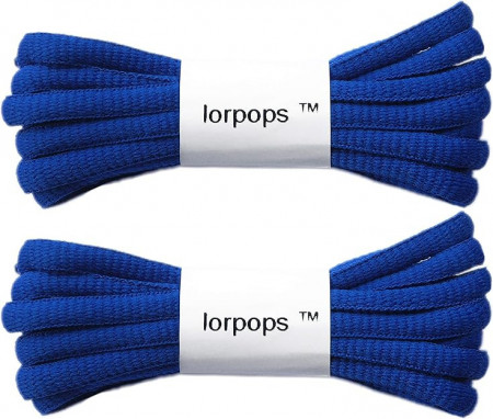 Set de 2 perechi de sireturi pentru incaltaminte Lorpops, albastru, poliester, 120 cm
