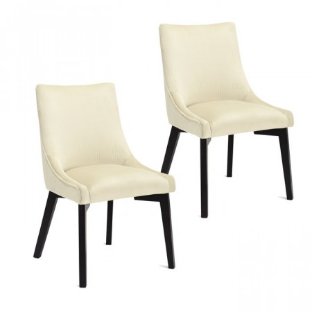 Set de 2 scaune de masa tapitate Buren, Bej, 86 x 54 x 62 cm - Img 1