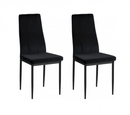 Set de 2 scaune Kelly - catifea neagra/metal - Img 1