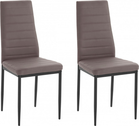 Set de 2 scaune Sandy, piele sintetica/metal, maro, 42 x 53 x 96 cm - Img 1