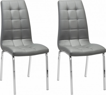 Set de 2 scaune tapitate Lila gri/argintiu - Img 1