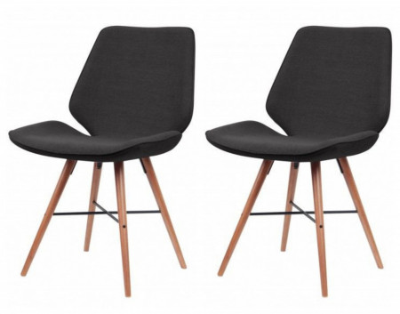 Set de 2 scaune Tove tesatura, gri, 44.4 x 84.4 x 50 cm - Img 1