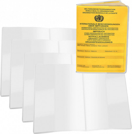 Set de 20 coperti pentru pasaport/carnet Mizijia, PVC, transparent, 96 x 135 mm