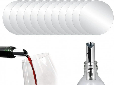 Set de 20 folii pentru turnator de vin Stil distinctiv, PET, argintiu, 7,6 cm
